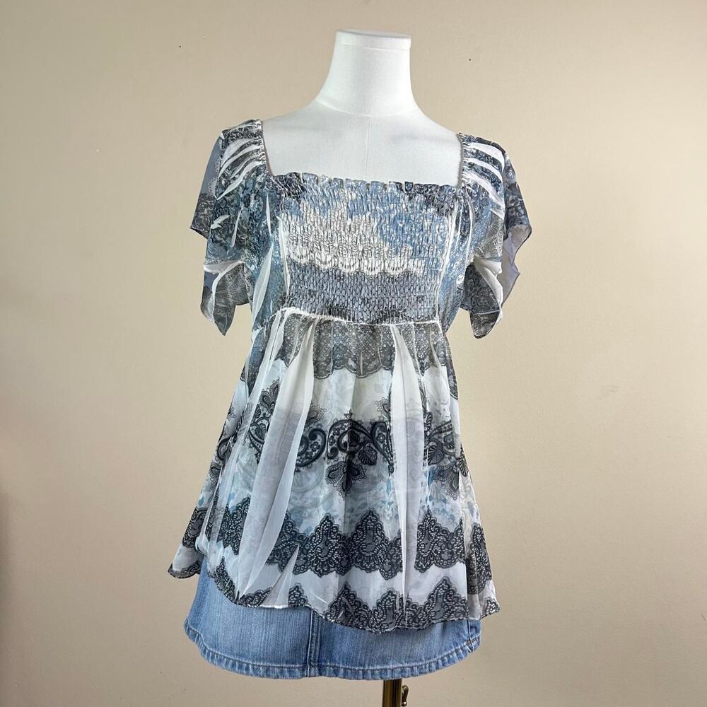 Agaci Whimsigoth Fairy Y2K All Over Blouse